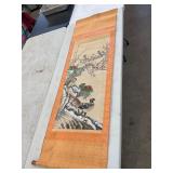 East Asian Signed Painted Bird Wall Scroll