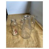 4 Antique Milk Bottles including Warwick NN