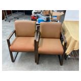 Mid Century Modern MCM 2 Oak Arm Vintage Chairs