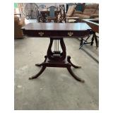 Antique Lyre Base Table