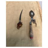 Vintage Ice Cream Scoop and Dog Letter Opener