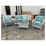 4 Piece Patio Plastic Wicker Set