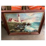 Coastal Landscape Oil on Canvas Painting