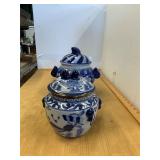 2 Blue and White Urns