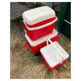 3 Red Coolers
