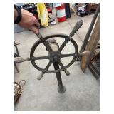 Antique Ships Wheel Stand