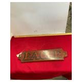 Vintage Wooden Boat Name Plate Eagle