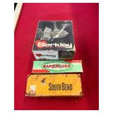 Vintage Fishing Reel and Lure Boxes