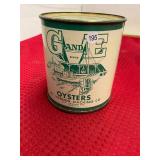 G and E Mount Vernon Packing Co Pint Oyster Can