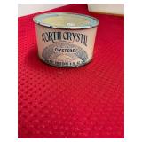 North Crystal RF Brown Lansing Mich 8oz Oyster Can
