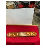 Vintage Wooden Boat Name Plate Pelican