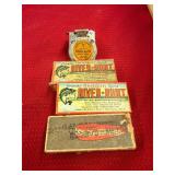 Vintage Heddon Lure Boxes and Egg Lug