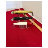 3 Wooden Vintage Creek Chub Pike Lures