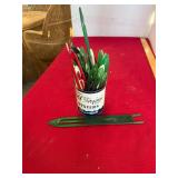 Old Virginia Pint can and Vintage Net Needles