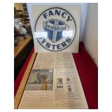 2 Vintage Sealshipt Oysters Advertising Pieces