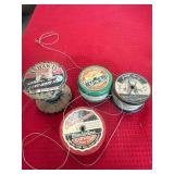 4 Vintage Fishing Line Spools