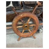 Wooden Brass Ships Wheel