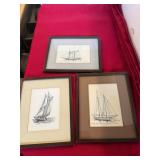 3 Nautical Schooner Prints 1 Gloucester