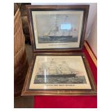 2 Vintage Clipper Prints