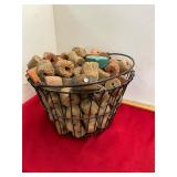 Corks in Antique Oyster Basket