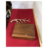 Brass Antler & Cigar Humidor Box
