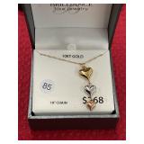 3 Hearts 10KT 18" Chain