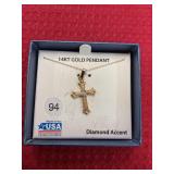 14KT Pendant Cross 18" Necklace