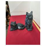 2 Cat Yard Ornaments