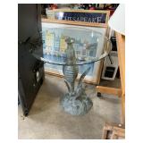 Nautical Seahorse Glass Top Table