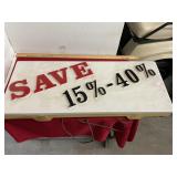 Save 15% - 40% Light Up Sign Vintage Display