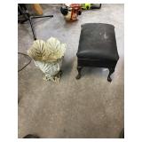 Metal Vase & Small Stool
