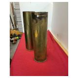 2 WW2 Brass Artillery M1 MM Shells