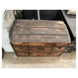 Antique Wooden Camel Top Trunk