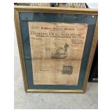 WW1 Framed Washinton, D.C., Sat Sep 27, 1919