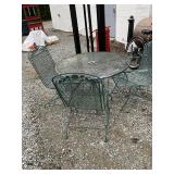 Wrought Iron Table and 3 Chairs