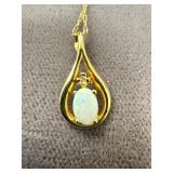 14K Opal Pendant