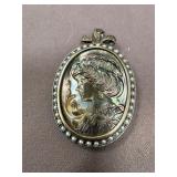 .925 Mother of Pearl Cameo Style Pin