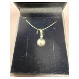 14k Pearl & Diamond necklace