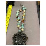 Vintage Pendant & Large Amazonite Beads
