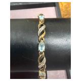 .925 Bracelet w/ Blue Stones 7'