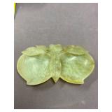 Vintage East Asian Jade Carved Peach Dish