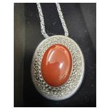 .925 Stone Pendant & Chain Necklace Set