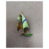 Vintage Enamel Sailboat Pin