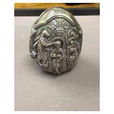 Greek Orthodox Egg Marked 999. Silver Clad 2.5'