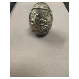 Greek Orthodoxy Egg Marked 999. Silver Clad 2.5'