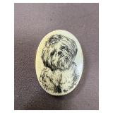 Sterling Shih Tzu Carved Pin/Pendant