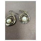 Noa Zuman .925 Pearl Earrings (Isreal)