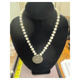 Freshwater Cultured Pearl Necklace w/ Pendant