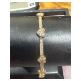 .925 Heart & Crystal Bracelet 7'
