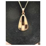 .925 Mother of Pearl & Onyx Necklace